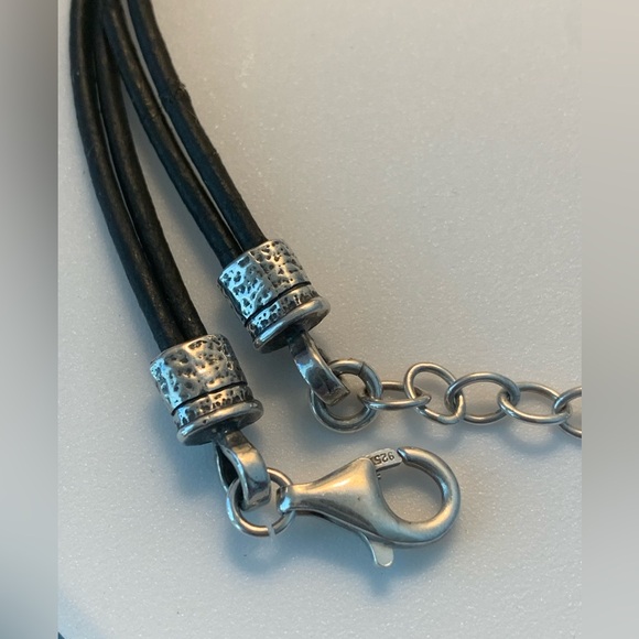 Silpada Vintage Sterling & Leather Sunburst Filigree Necklace - Picture 5 of 15